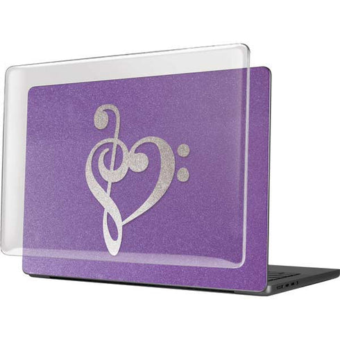 Purple Glitter Musical Heart MacBook Pro 14in (2021-24) Case plus Skin